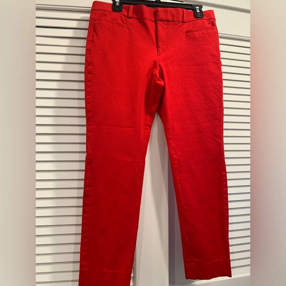 Like new Banana Republic The Sloane holiday pants dressy preppy poppy red size 8 - Picture 2 of 6